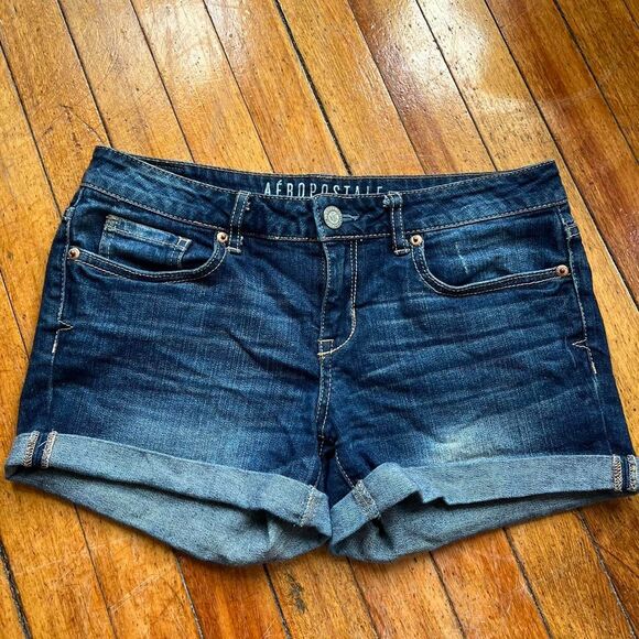 Aeropostale Jean Shorts Y2K Women's 29 Blue and Navy - Picture 2 of 7